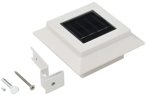 Candeeiro de exterior solar LED 6 pcs branco quadrado 12 cm