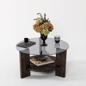Mesa de Centro Mahal – Antracite/Dark Brown – 75x40x75 cm
