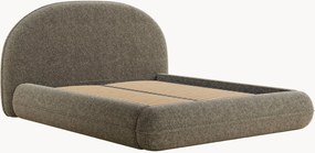 Cama estofada em chenille artesanal com arrumação Koji