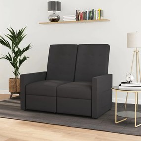 vidaXL Sofá reclinável de 2 lugares tecido cinzento-escuro