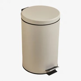 Lixeira Eiden Com Tampa E Pedal Crema & 12 L - Sklum