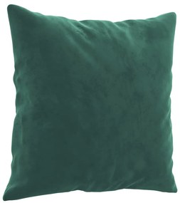 Sofá 2 lug. c/ almofadas decorativas 120 cm veludo verde-escuro