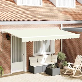 vidaXL Toldo Retrátil Creme 350 x 200 cm tecido