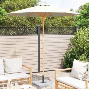 Parasol de Jardim Creme Branco 217x230 cm Bambu