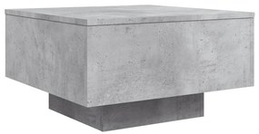 Mesa de centro com luzes LED 55x55x31 cm cinzento cimento
