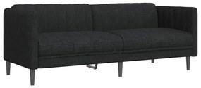 2 pcs conjunto de sofás tecido preto