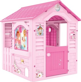 Casa de brincar da princesa cor-de-rosa, adequada para interiores e exteriores, inclui autocolantes para decoração, feita de plástico resistente e dur