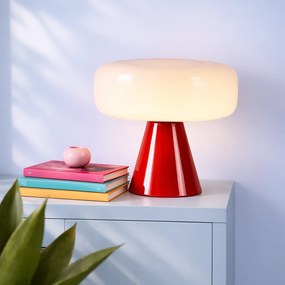 Candeeiro de Mesa Retro Vermelho com Branco - Knob