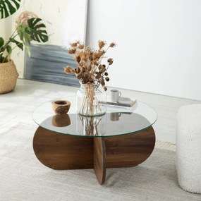 Mesa de Café Bubble – Nogueira – 75x35x75 cm