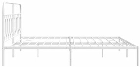 Estrutura de cama com cabeceira 200x200 cm metal branco