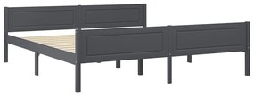 Estrutura de cama 180x200 cm pinho maciço cinzento