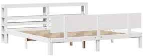 Estrutura de cama c/ cabeceira sem colchão 200x200 cm branco