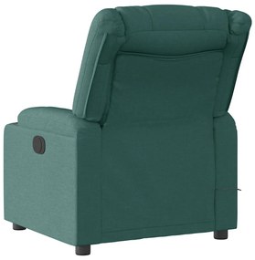 Poltrona reclinável de massagens elétrica tecido verde-escuro