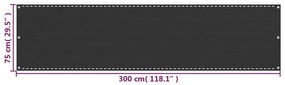 Tela de varanda 75x300 cm PEAD antracite