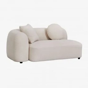Módulo De Canto Esquerdo De 2 Lugares Para Sofá Modular Em Chenille Coco Chenille Grossa Branca - Sklum