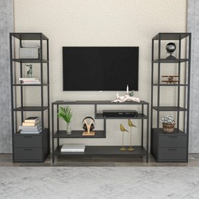 Móvel TV Robbins – Preto Antracite – 198 cm x 39 cm x 160 cm