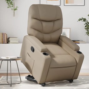 vidaXL Poltrona reclinável elevatória couro artificial cor cappuccino