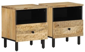 vidaXL Mesas de cabeceira 2 pcs 40x33x46 cm madeira mangueira maciça
