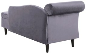 Chaise-longue à esquerda em veludo cinzento escuro LUIRO Beliani