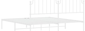 Estrutura de cama com cabeceira 180x200 cm metal branco