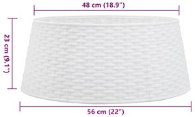 Saia para árvore de Natal Ø56x23 cm plástico branco