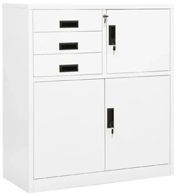 vidaXL Armário de escritório 90x40x102 cm aço branco