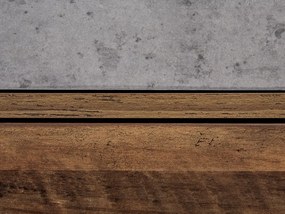 Cómoda com 3 gavetas cor de madeira escura e cinzenta BATLEY Beliani