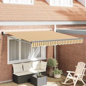 vidaXL Toldo Retrátil Manual Listrado Multicolorido 300x250 cm