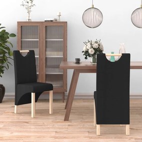 vidaXL Cadeiras de jantar 2 pcs tecido preto