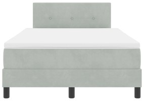 Cama Box com Colchão vidaXL Cinza Claro Dobro Pequeno Veludo