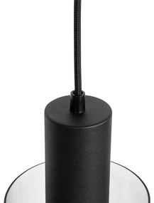 Candeeiro de suspensão vintage preto com vidro fumê - Vidra