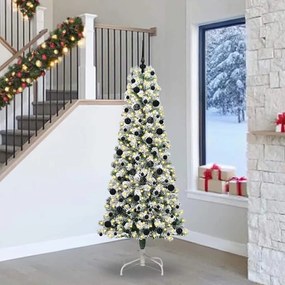 vidaXL Árvore de Natal Articulada Artificial Verde e Branco 240 cm