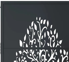 Portão de jardim 105x205 cm aço design árvore antracite
