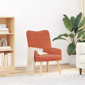 Poltrona Relaxante vidaXL Vermelha Laranja Tecido Cordonê