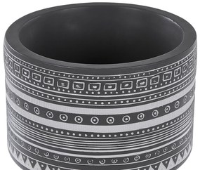 Vaso para plantas com pernas de madeira em cerâmica cinzenta escura 25 x 25 x 35 cm ARGINIA Beliani