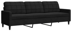 4 pcs conjunto de sofás com almofadões e rolos veludo preto