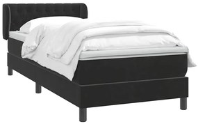 Cama box spring com colchão 90x210 cm veludo preto