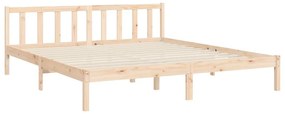Estrutura de cama com cabeceira 180x200 cm madeira maciça
