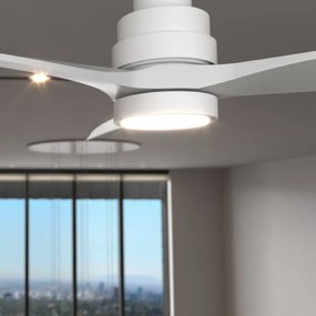 Ventoinha de teto EnergySilence Aero 5200 Branca Design 40 W e 52’’ com motor DC, luz LED e comando à distância