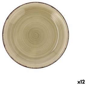 Prato de Sobremesa Quid Natura Vita Cerâmica Verde (19 cm) (12 Unidades)