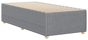 Estrutura de cama sem colchão 100x200 cm tecido cinzento-claro