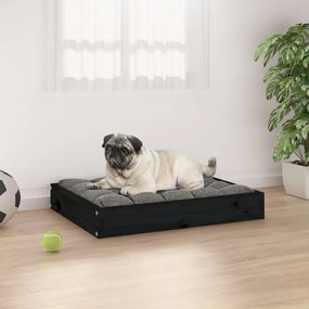 vidaXL Cama para cães 61,5x49x9 cm madeira de pinho maciça preto