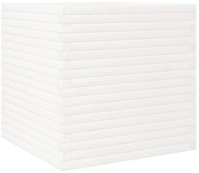 Vaso/floreira de jardim 70x70x68,5 cm pinho maciço branco