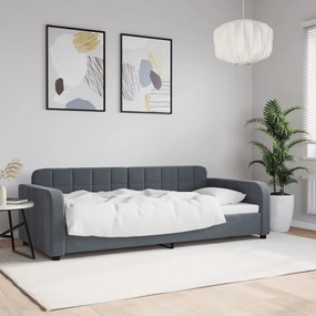 Sofá-cama 90x200 cm veludo cinzento-escuro