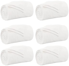 vidaXL Cobertores de Sofá 6 pcs Branco 220 x 240 cm Lã