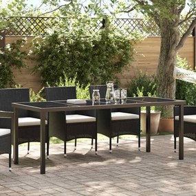 Mesa de Jardim vidaXL Preta 200x80x73 cm em Vidro Temperado