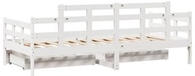 Sofá-cama com gavetas 80x200 cm madeira de pinho maciça