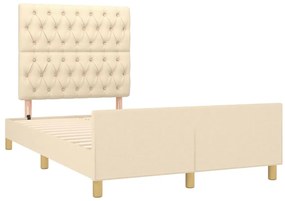 Estrutura de cama sem colchão 120x200 cm tecido cor creme