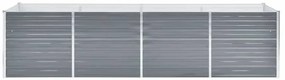 Canteiro elevado de jardim aço galvanizado 320x80x77cm cinzento