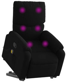 Poltrona de massagens reclinável elevatória tecido preto